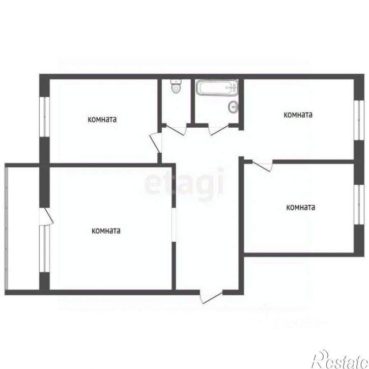 3-комн квартира городской округ Тобольск