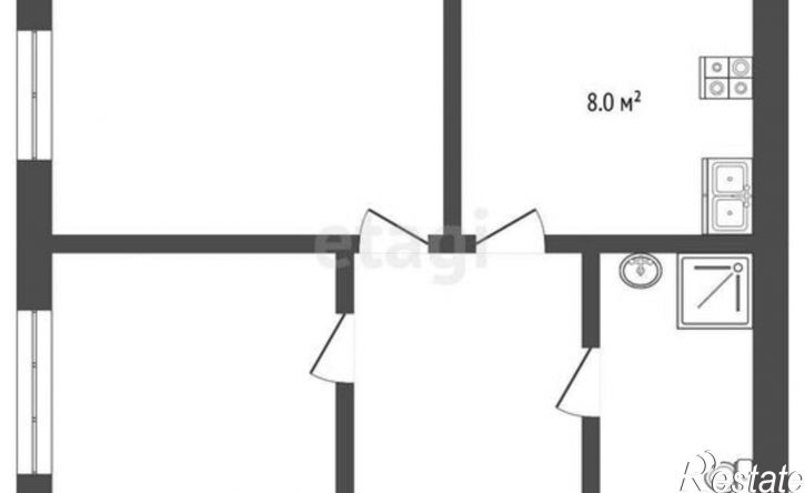 3-комн квартира 6-й микрорайон, 26