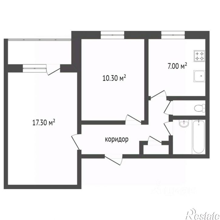 2-комн квартира городской округ Тобольск