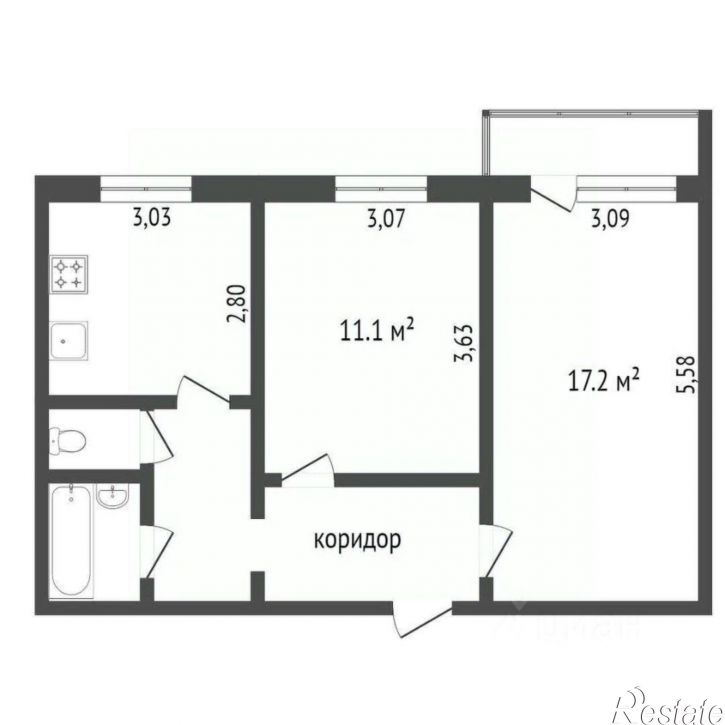 2-комн квартира городской округ Тобольск