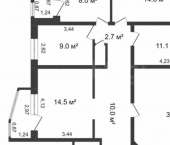 4-комн, 135кв м, этаж 6/6 микрорайон 3Б, 12