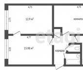 3-комн, 57кв м, этаж 2/5 микрорайон Менделеево, 10