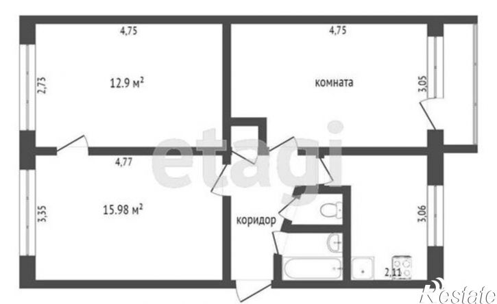 3-комн квартира микрорайон Менделеево, 10