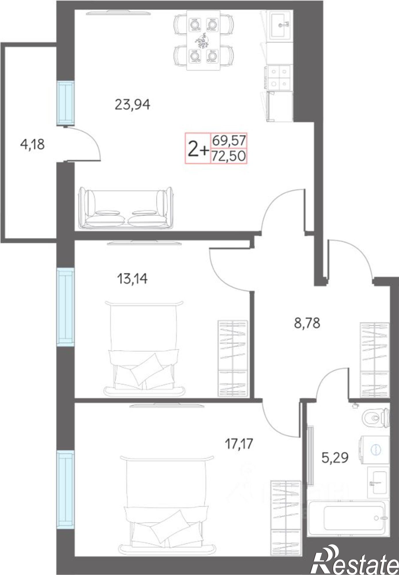 Купить квартиру за 7 700 000 рублей на микрорайон 7А, 29