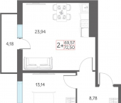 3-комн, 72 кв м, этаж 3/8 микрорайон 7А, 29