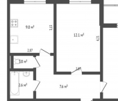 2-комн, 51кв м, этаж 1/9 9-й микрорайон, 27