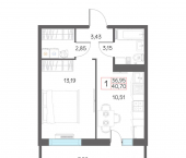 1-комн, 40 кв м, этаж 7/8 микрорайон 7А, 29