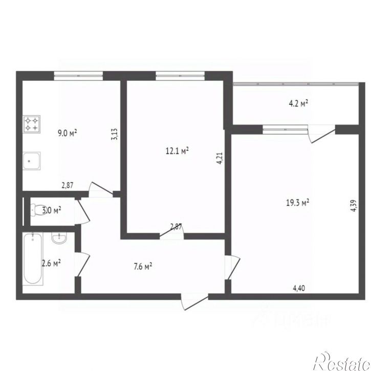 2-комн квартира городской округ Тобольск