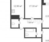 3-комн, 74кв м, этаж 10/17 ул Радищева, 21