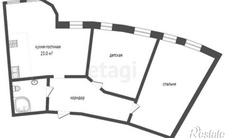 2-комн квартира Октябрьская улица, 19,  д. 19
