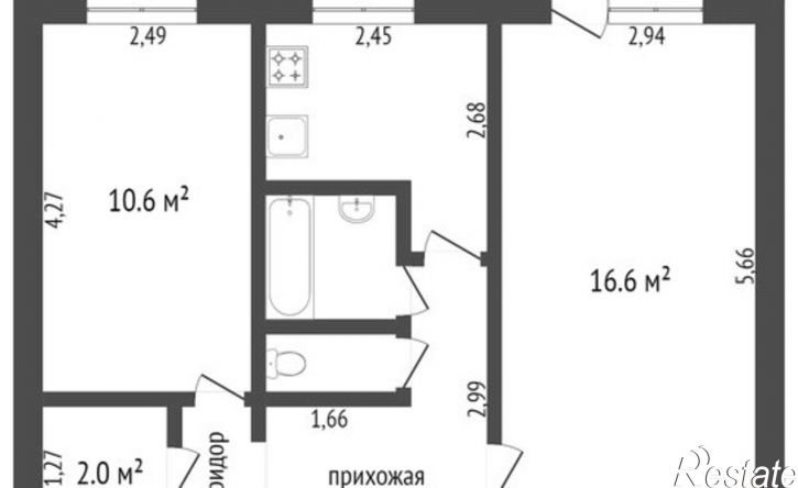 2-комн квартира 4-й микрорайон, 31А
