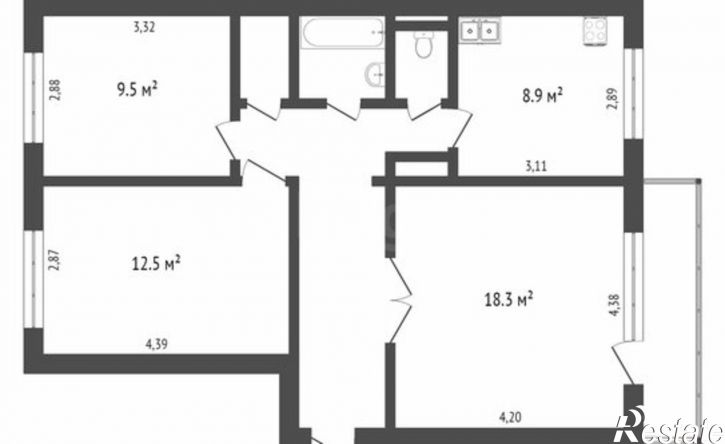 4-комн квартира микрорайон 7А, 12