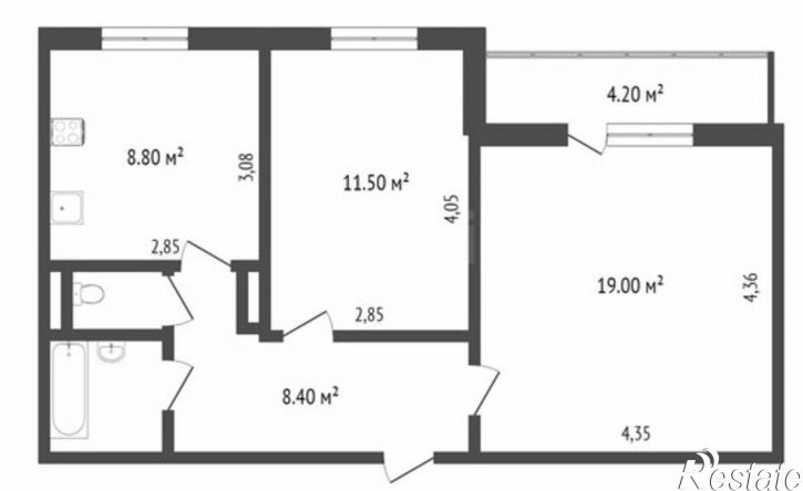 2-комн квартира 9-й микрорайон, 31А