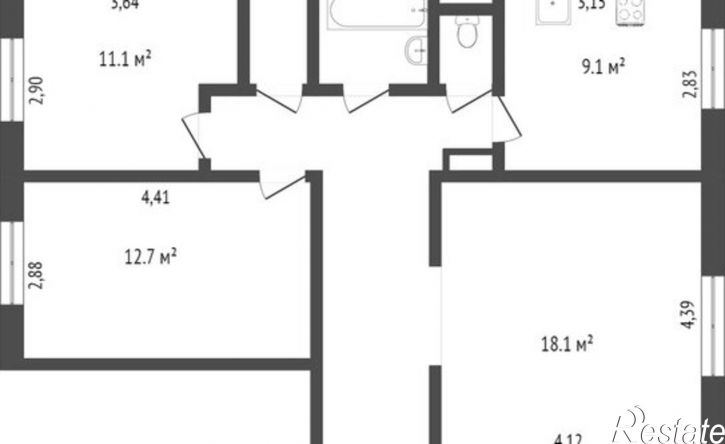 3-комн квартира микрорайон 7А, 37Д