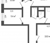 4-комн, 82кв м, этаж 1/9 микрорайон 7А, 24