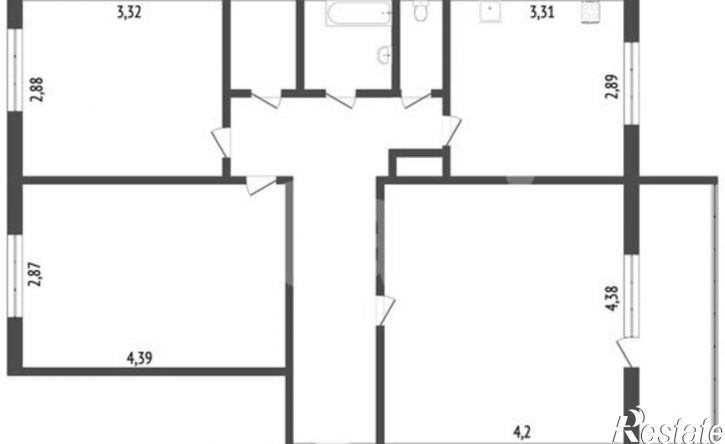 3-комн квартира 10-й микрорайон, 2