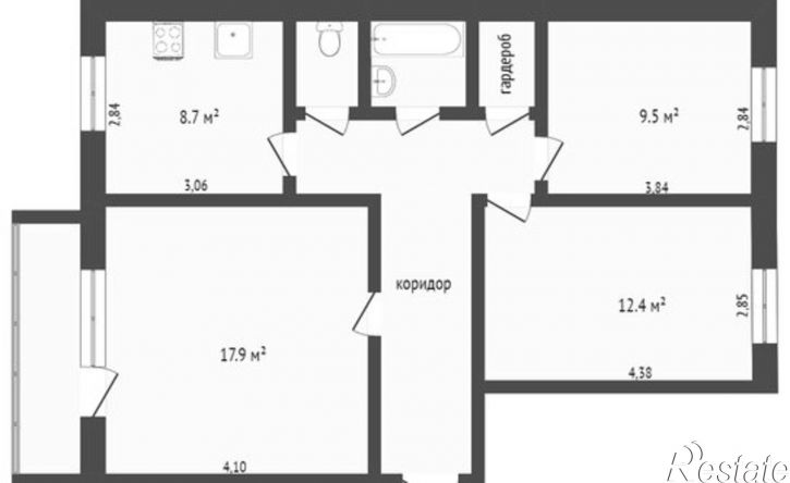 3-комн квартира микрорайон 7А, 24