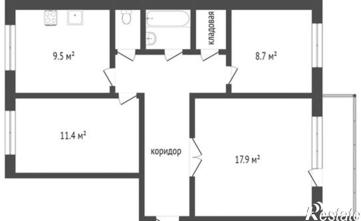3-комн квартира 9-й микрорайон, 31