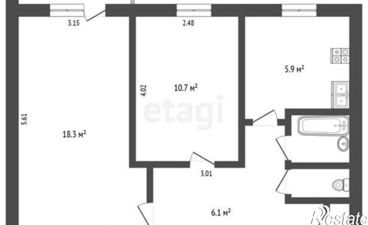 2-комн квартира 8-й микрорайон, 8А