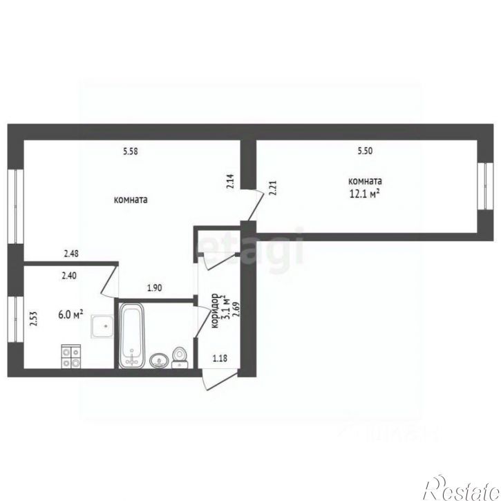 2-комн квартира ул Семена Ремезова, 3 А,  д. 3 А,  к. А