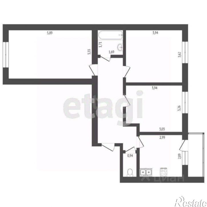3-комн квартира Базарная пл, 22,  д. 22