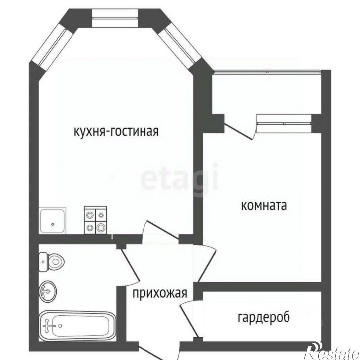 1-комн квартира городской округ Тобольск