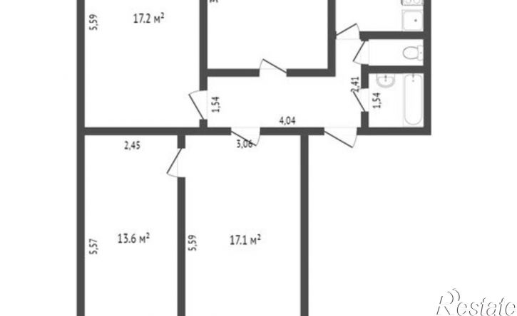 4-комн квартира 4-й микрорайон, 38