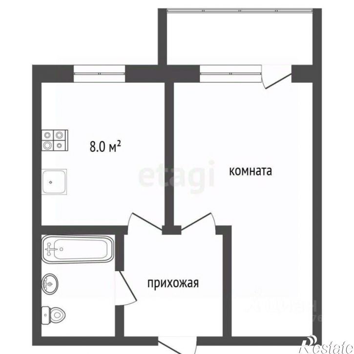 1-комн квартира городской округ Тобольск