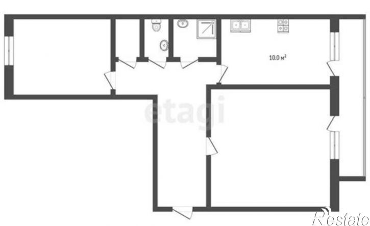 2-комн квартира 7-й микрорайон, 36А