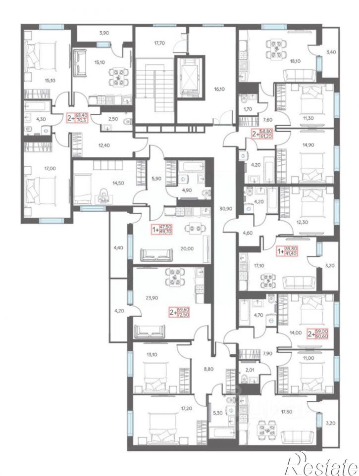 2-комн квартира в новом доме микрорайон 7А, 29