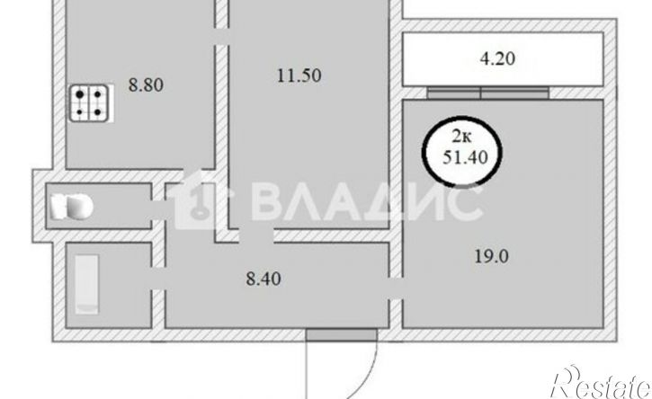 2-комн квартира 9-й микрорайон, 28А