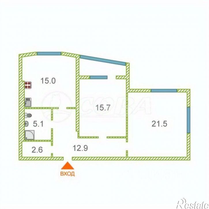 2-комн квартира ул Октябрьская, 50,  д. 50