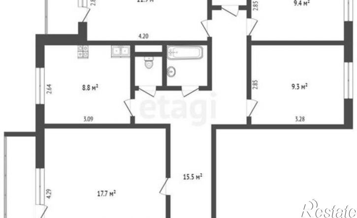 4-комн квартира микрорайон 7А, 16