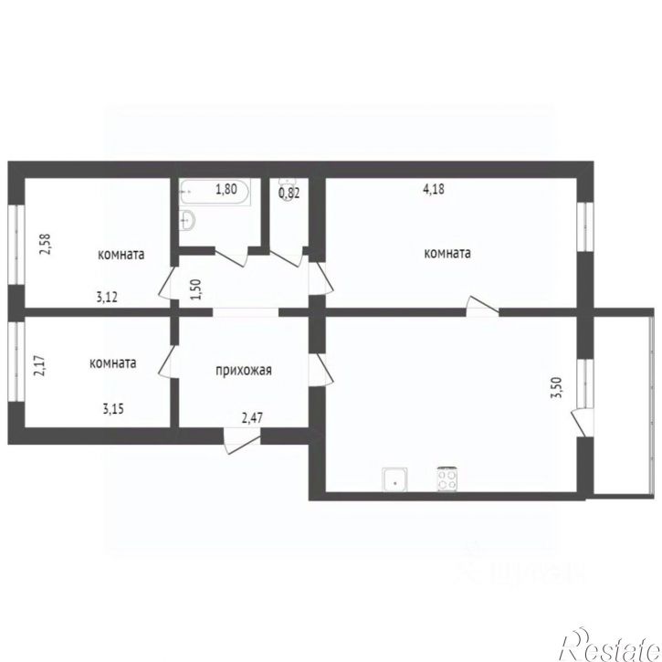 3-комн квартира ул Нагорная, 3,  д. 3