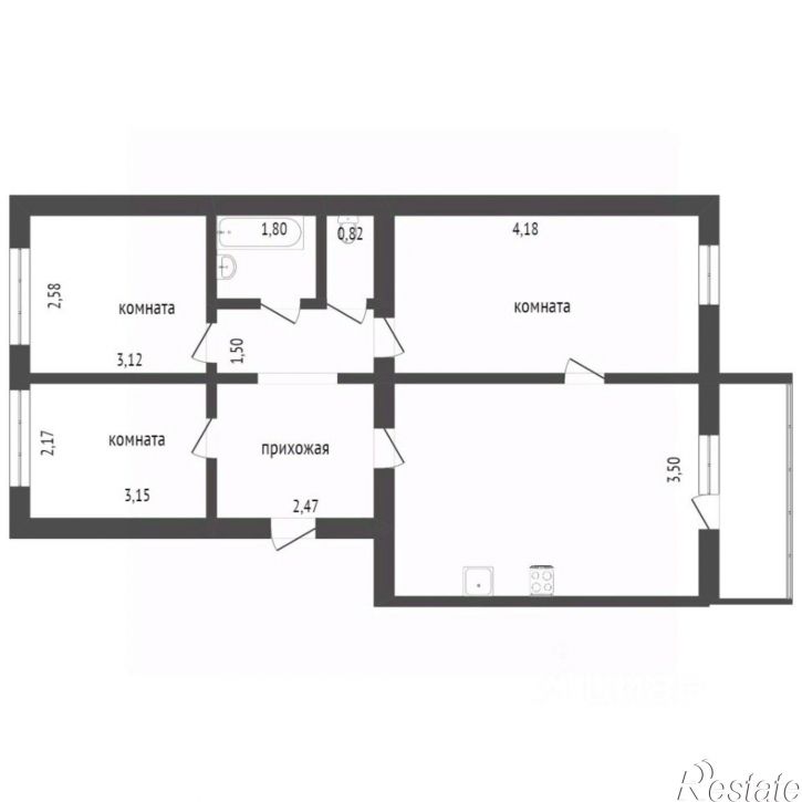 3-комн квартира ул Нагорная, 3,  д. 3