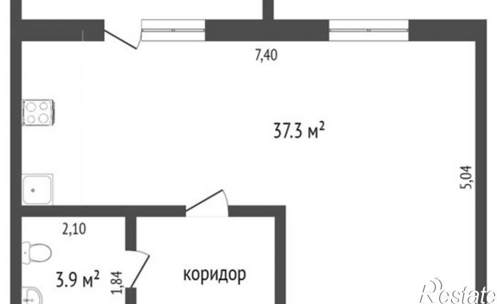 1-комн квартира микрорайон 7А, 43А