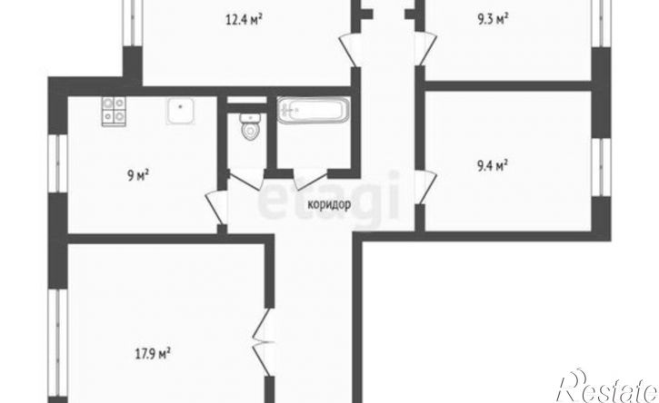 4-комн квартира 10-й микрорайон, 71