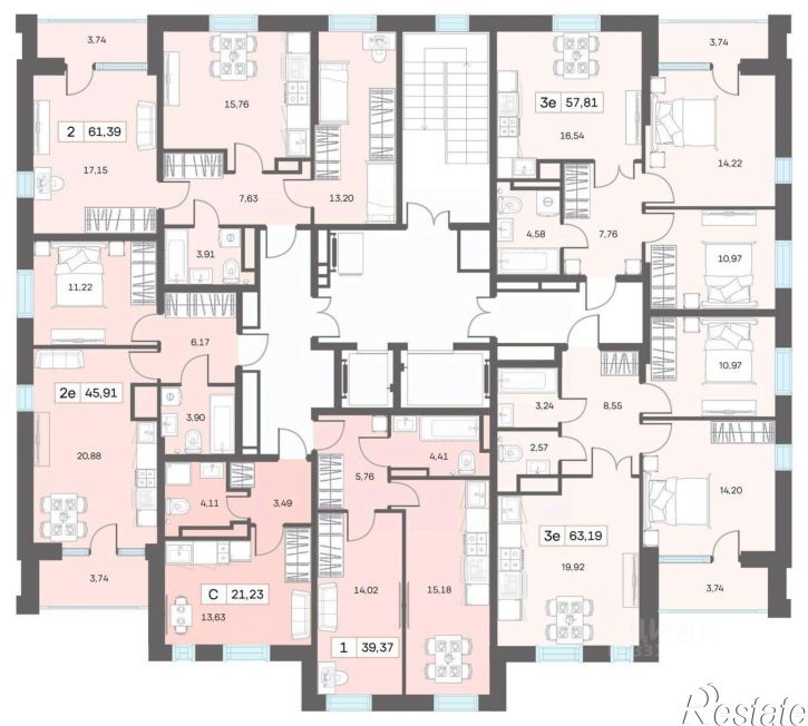 3-комн квартира в новом доме микрорайон 7А, 29А