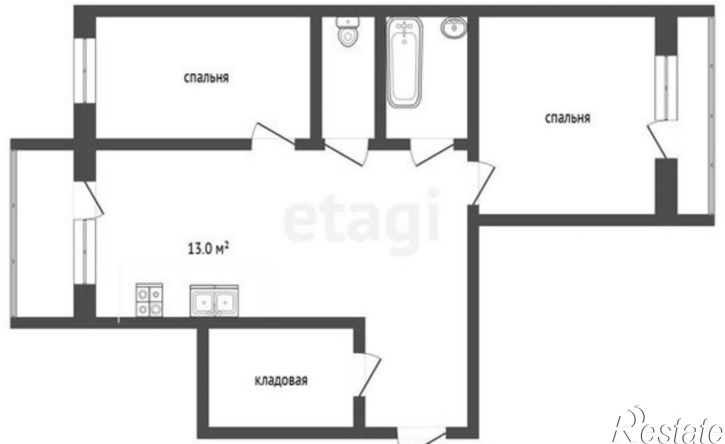 2-комн квартира микрорайон 7А, 27А