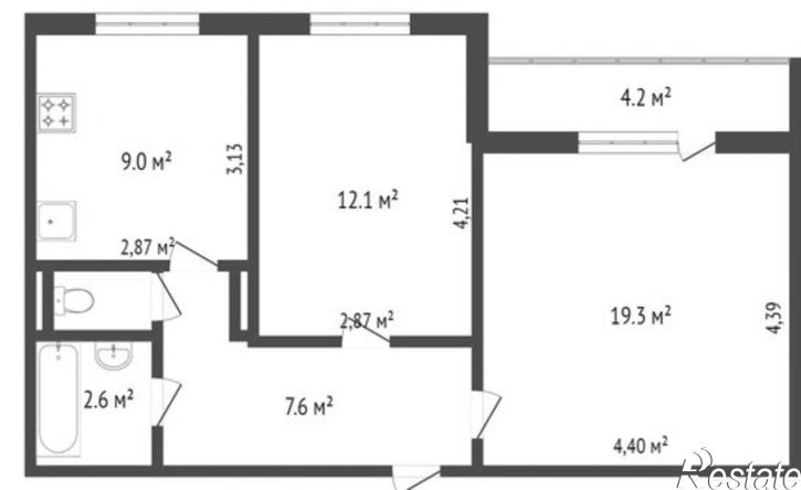 2-комн квартира 10-й микрорайон, 44