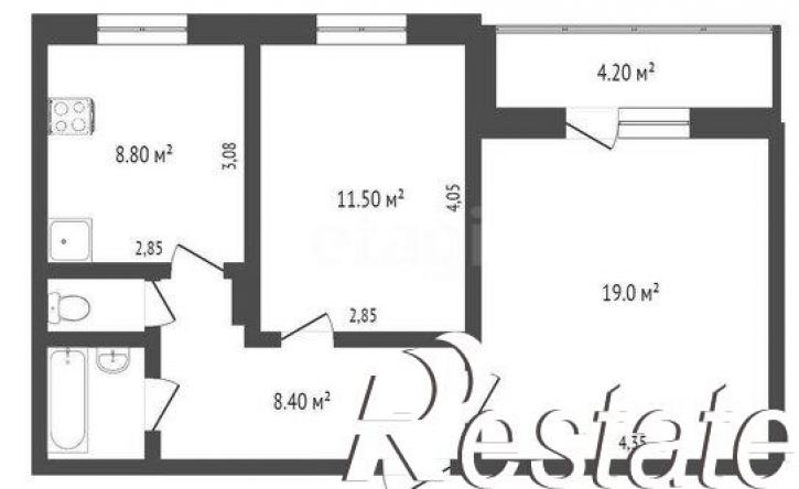 2-комн квартира микрорайон 7А, 37В