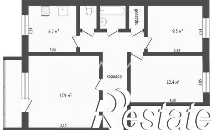 3-комн квартира микрорайон 7А, 23А