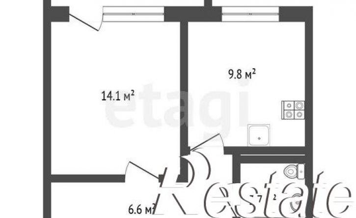 1-комн квартира микрорайон 7А, 21А
